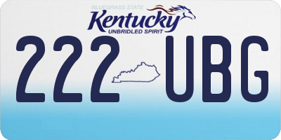 KY license plate 222UBG