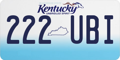 KY license plate 222UBI