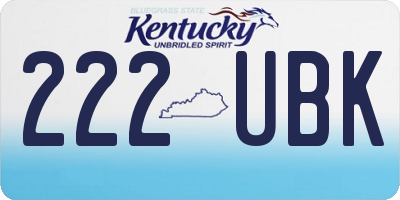 KY license plate 222UBK