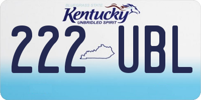 KY license plate 222UBL