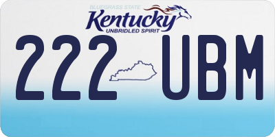 KY license plate 222UBM