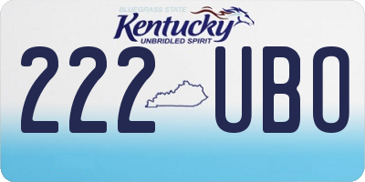 KY license plate 222UBO