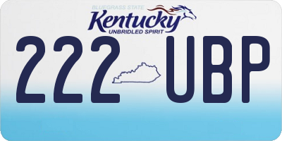 KY license plate 222UBP