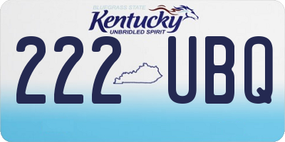 KY license plate 222UBQ
