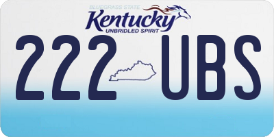 KY license plate 222UBS
