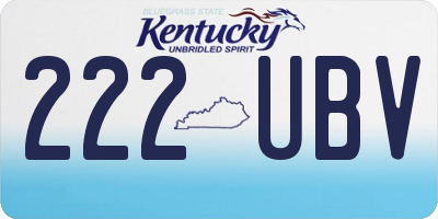 KY license plate 222UBV