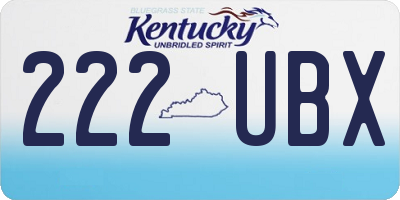KY license plate 222UBX
