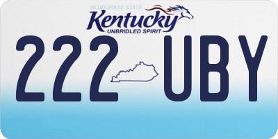 KY license plate 222UBY