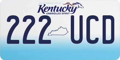 KY license plate 222UCD
