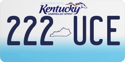 KY license plate 222UCE