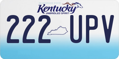 KY license plate 222UPV