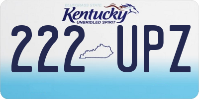 KY license plate 222UPZ