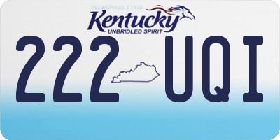 KY license plate 222UQI