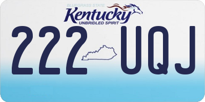 KY license plate 222UQJ