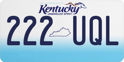 KY license plate 222UQL