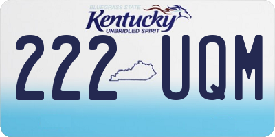KY license plate 222UQM