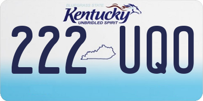 KY license plate 222UQO