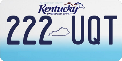KY license plate 222UQT