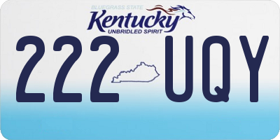 KY license plate 222UQY