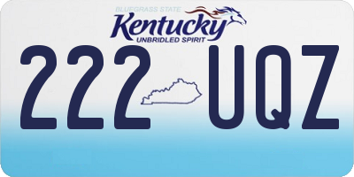 KY license plate 222UQZ