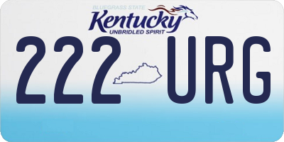 KY license plate 222URG