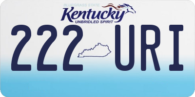 KY license plate 222URI
