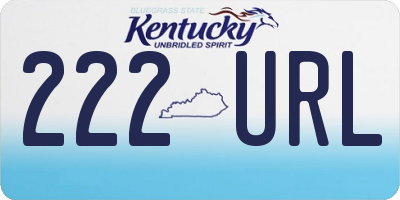 KY license plate 222URL