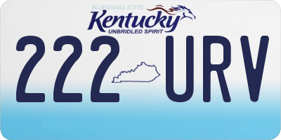 KY license plate 222URV