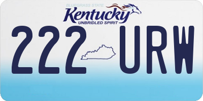 KY license plate 222URW