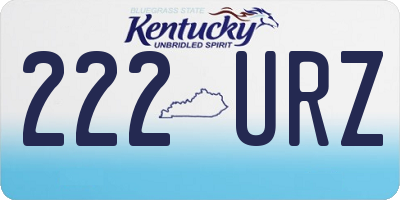 KY license plate 222URZ