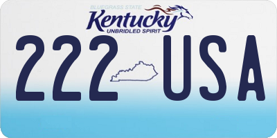 KY license plate 222USA