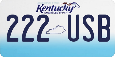 KY license plate 222USB