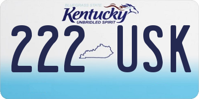 KY license plate 222USK