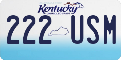 KY license plate 222USM