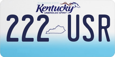 KY license plate 222USR