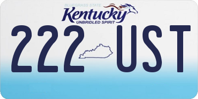 KY license plate 222UST
