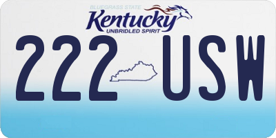 KY license plate 222USW