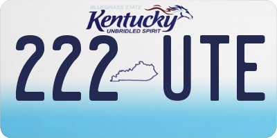 KY license plate 222UTE
