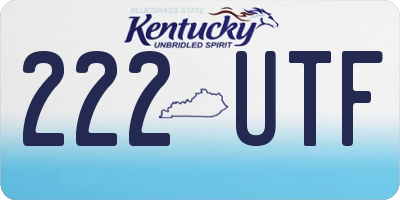 KY license plate 222UTF