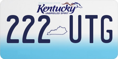 KY license plate 222UTG
