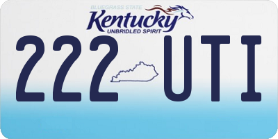 KY license plate 222UTI