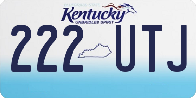 KY license plate 222UTJ