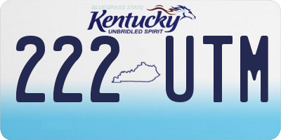 KY license plate 222UTM