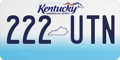KY license plate 222UTN