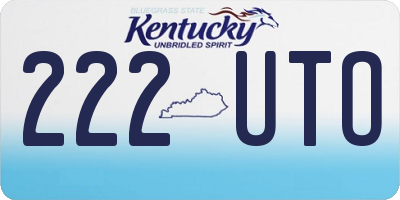 KY license plate 222UTO