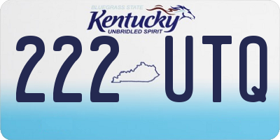 KY license plate 222UTQ