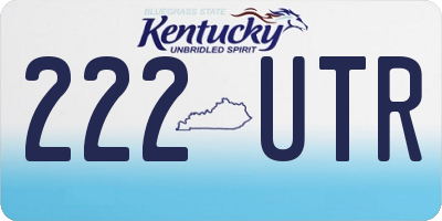 KY license plate 222UTR