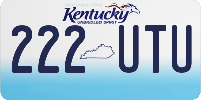 KY license plate 222UTU