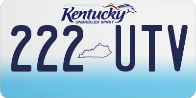 KY license plate 222UTV
