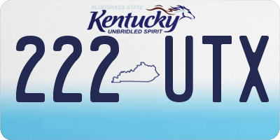 KY license plate 222UTX